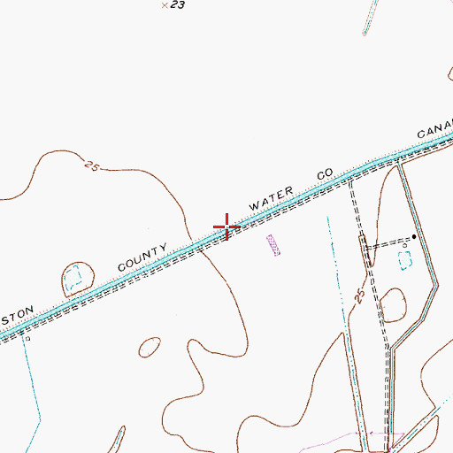 Topographic Map of Galveston County Water Company Canal, TX