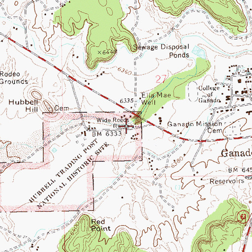 Topographic Map of Wide Reeds Ruins, AZ