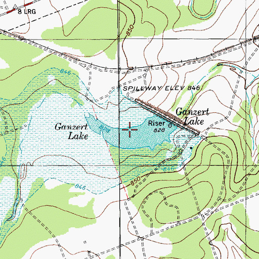 Topographic Map of Ganzert Lake, TX