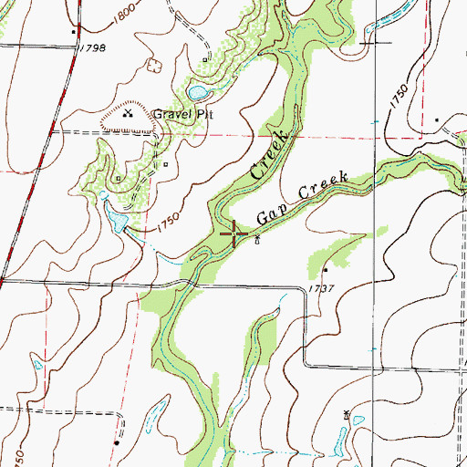 Topographic Map of Gap Creek, TX