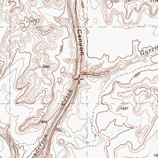 Topographic Map of Garcia Creek, TX