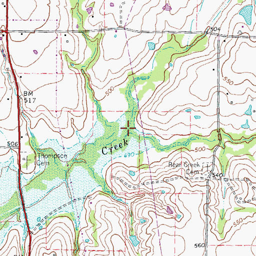 Topographic Map of George Creek, TX