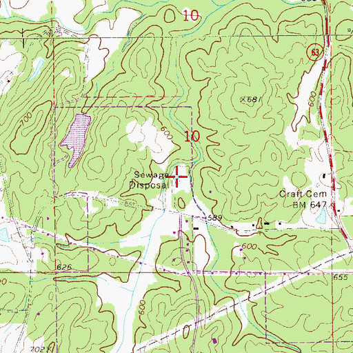 Topographic Map of Christian Creek Sewage Disposal Plant, AL