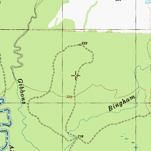 Topographic Map of Gibbons Creek, TX