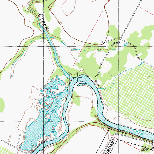 Topographic Map of Gilleland Creek, TX