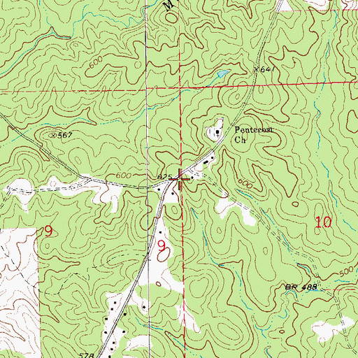 Topographic Map of Church Hill (historical), AL