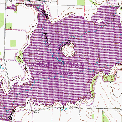 Topographic Map of Glade Branch, TX