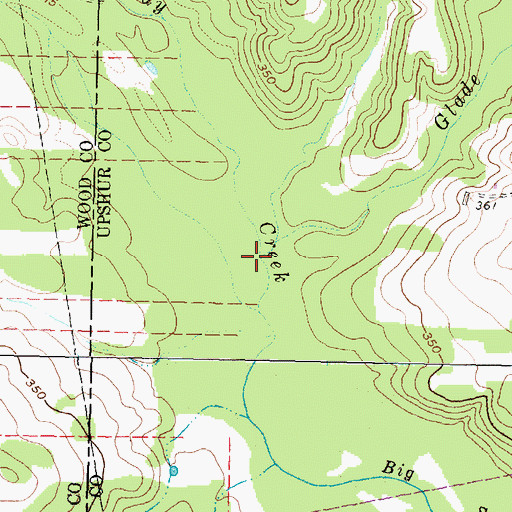 Topographic Map of Glade Creek, TX