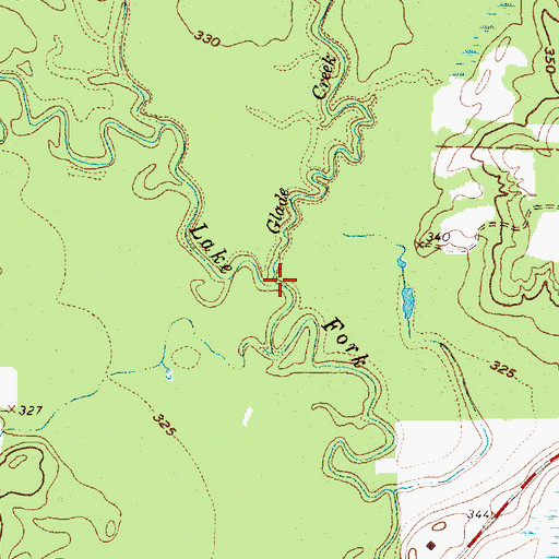 Topographic Map of Glade Creek, TX