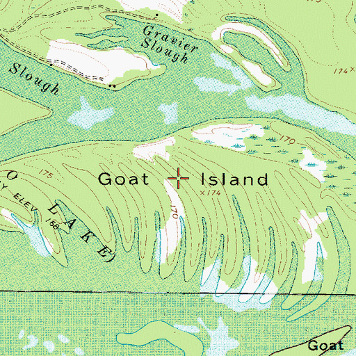 Topographic Map of Goat Island, TX