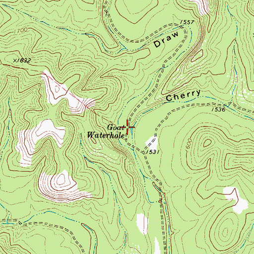 Topographic Map of Goat Waterhole, TX