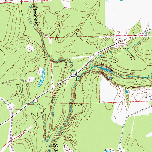 Topographic Map of Goldenrod Creek, TX