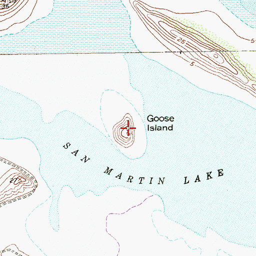 Topographic Map of Goose Island, TX