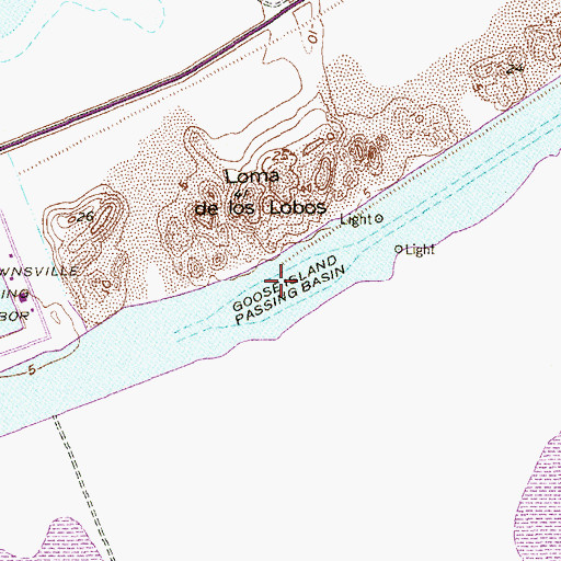 Topographic Map of Goose Island Passing Basin, TX
