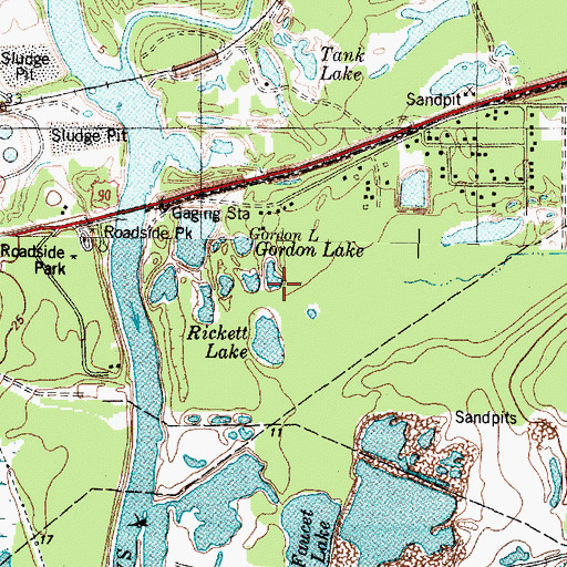 Topographic Map of Gordon Lake, TX