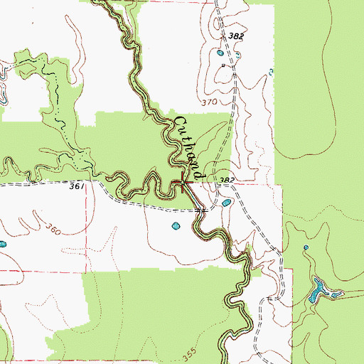 Topographic Map of Gouchy Creek, TX