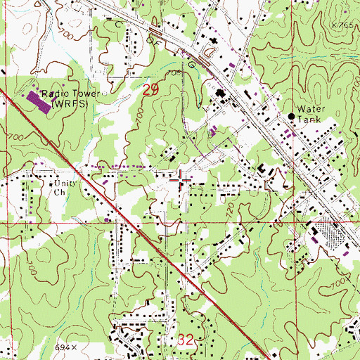 Topographic Map of Church of God of Prophecy, AL