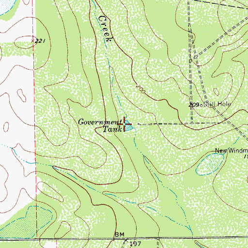Topographic Map of Government Tank, TX