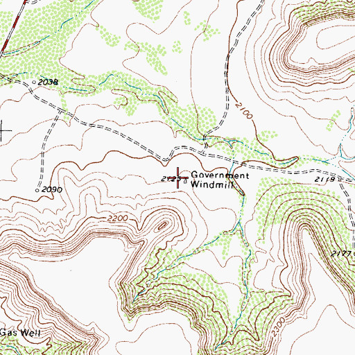 Topographic Map of Government Windmill, TX