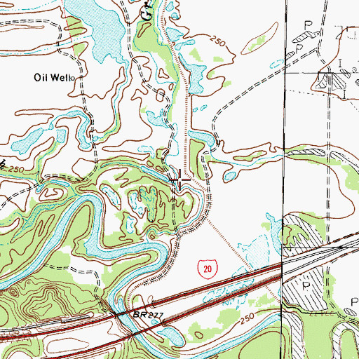 Topographic Map of Grace Creek, TX