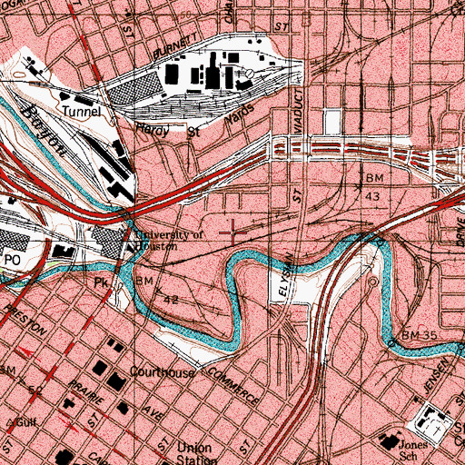 Topographic Map of Grady Street Yard, TX