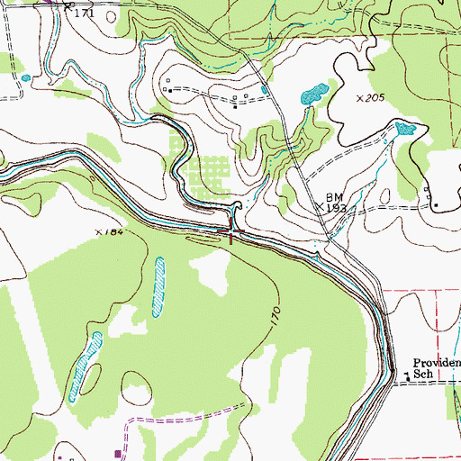 Topographic Map of Grafe Branch, TX