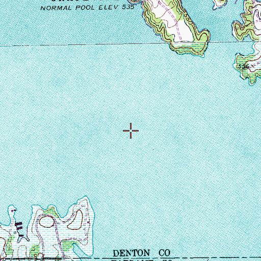 Topographic Map of Grapevine Lake, TX