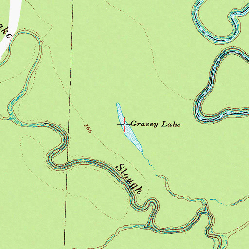 Topographic Map of Grassy Lake, TX