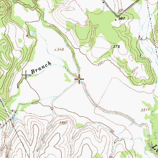 Topographic Map of Graveyard Branch, TX
