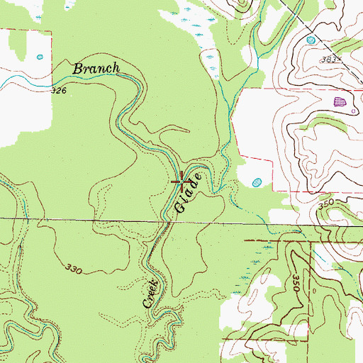 Topographic Map of Graveyard Branch, TX