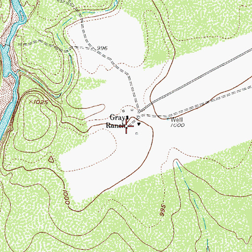 Topographic Map of Gray Ranch, TX