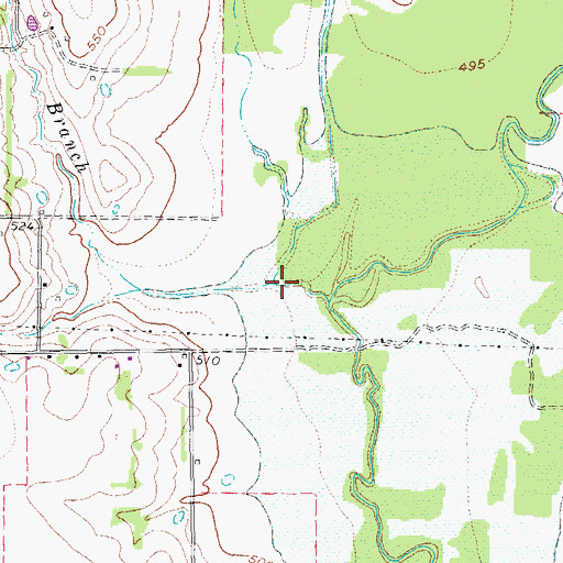 Topographic Map of Greenbrier Branch, TX