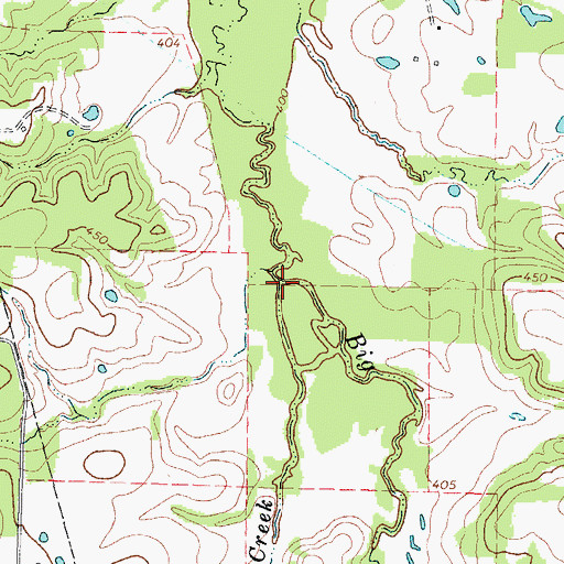 Topographic Map of Greenwood Creek, TX