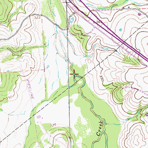 Topographic Map of Grindstone Creek, TX