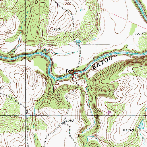 Topographic Map of Grindstone Hollow, TX