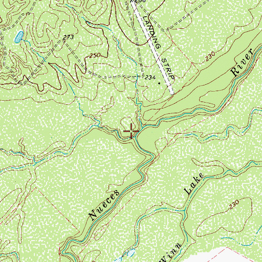 Topographic Map of Guadalupe Creek, TX