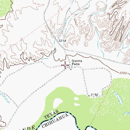 Topographic Map of Guerra Farm, TX