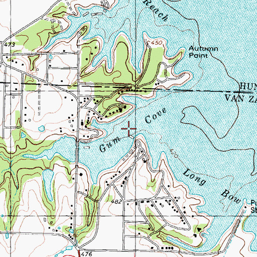 Topographic Map of Gum Cove, TX