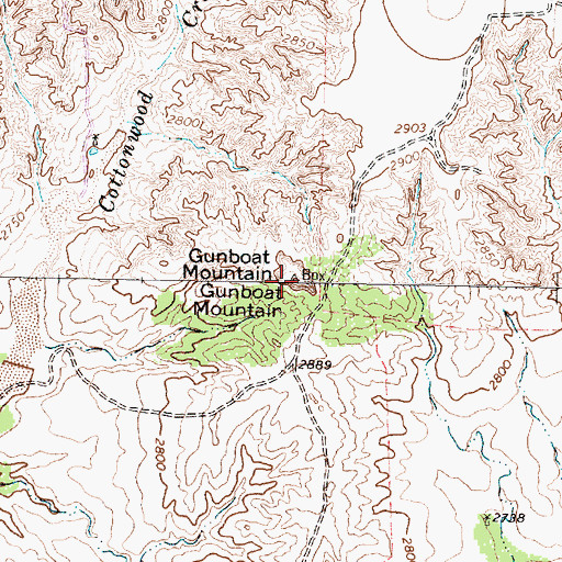Topographic Map of Gunboat Mountain, TX