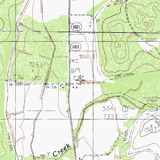 Topographic Map of H Melton, TX