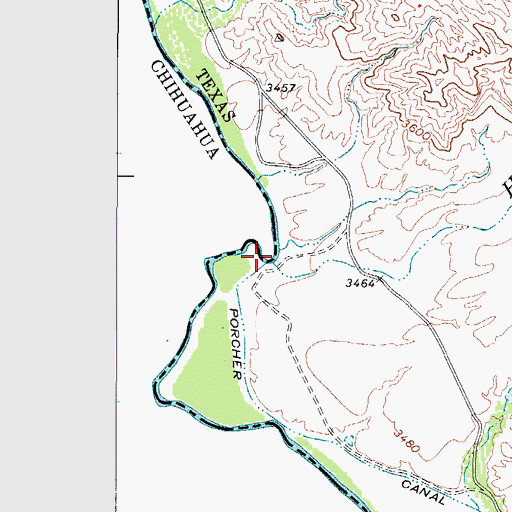 Topographic Map of Hackberry Arroyo, TX