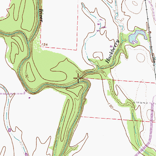 Topographic Map of Hackberry Creek, TX