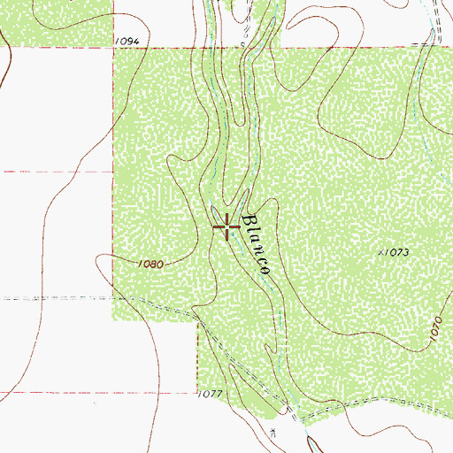 Topographic Map of Hackberry Creek, TX