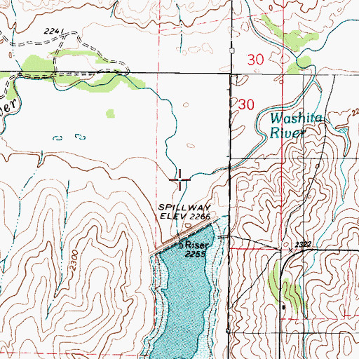 Topographic Map of Hackberry Creek, TX