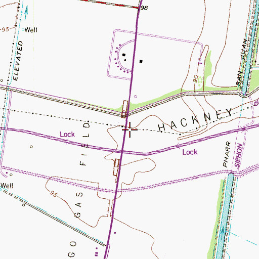 Topographic Map of Hackney Lake Inlet, TX