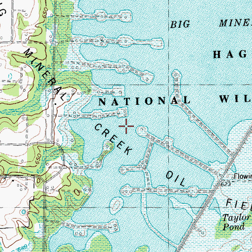 Topographic Map of Hagerman National Wildlife Refuge, TX
