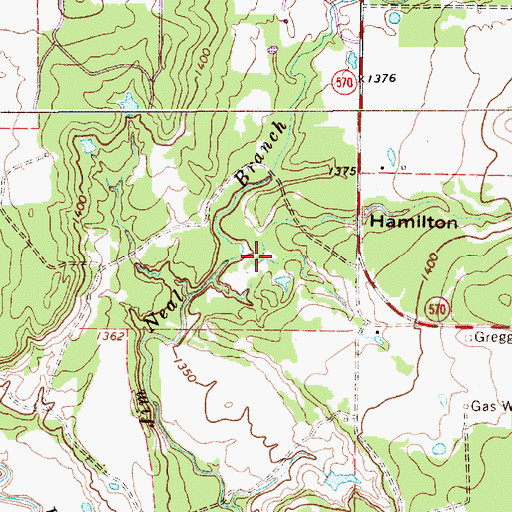 Topographic Map of Hamilton Hollow, TX