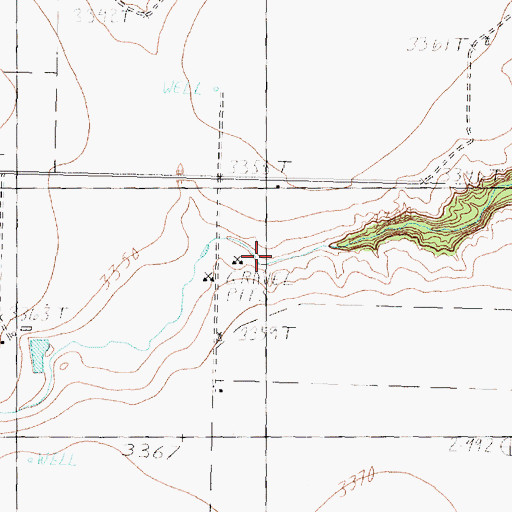 Topographic Map of Happy Draw, TX