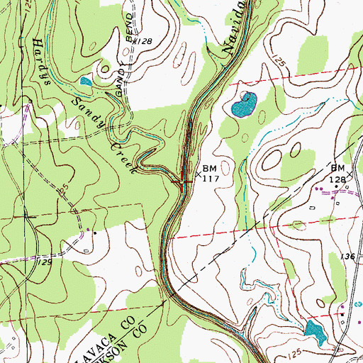 Topographic Map of Hardys Sandy Creek, TX