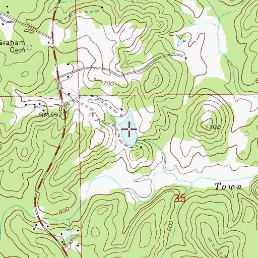 Topographic Map of Denny Lake, AL